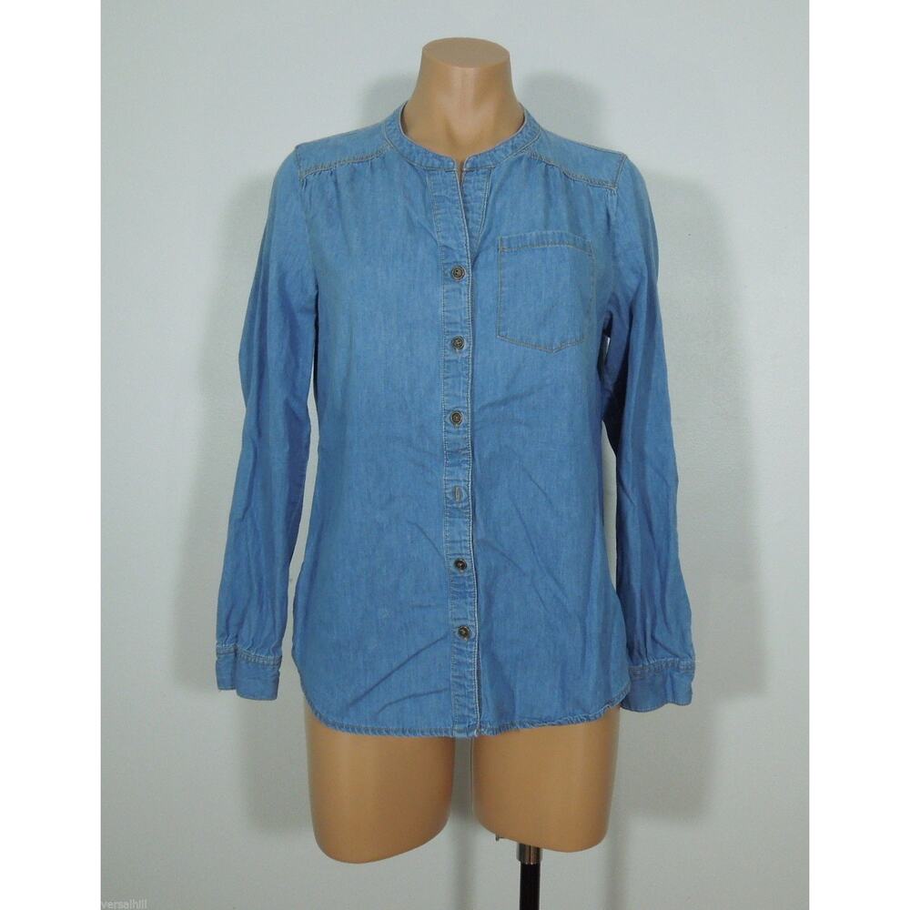 JACLYN SMITH Shirt S SMALL Womens Denim Look Button Front